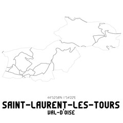 SAINT-LAURENT-LES-TOURS Val-d'Oise. Minimalistic street map with black and white lines.