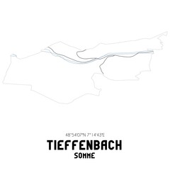 TIEFFENBACH Somme. Minimalistic street map with black and white lines.