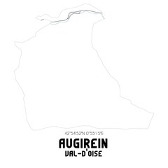AUGIREIN Val-d'Oise. Minimalistic street map with black and white lines.