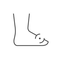 Foot pain line outline icon