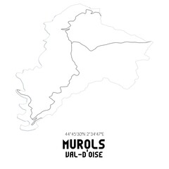 MUROLS Val-d'Oise. Minimalistic street map with black and white lines.