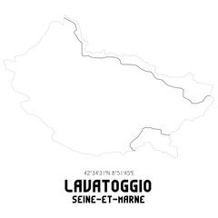 LAVATOGGIO Seine-et-Marne. Minimalistic street map with black and white lines.