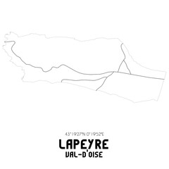 LAPEYRE Val-d'Oise. Minimalistic street map with black and white lines.
