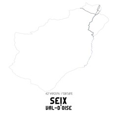 SEIX Val-d'Oise. Minimalistic street map with black and white lines.