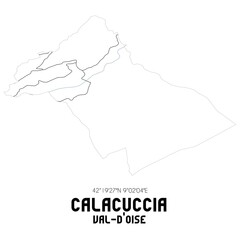 CALACUCCIA Val-d'Oise. Minimalistic street map with black and white lines.