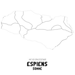 ESPIENS Somme. Minimalistic street map with black and white lines.