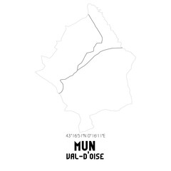 MUN Val-d'Oise. Minimalistic street map with black and white lines.