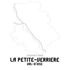 LA PETITE-VERRIERE Val-d'Oise. Minimalistic street map with black and white lines.