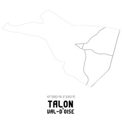 TALON Val-d'Oise. Minimalistic street map with black and white lines.