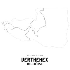 VERTHEMEX Val-d'Oise. Minimalistic street map with black and white lines.