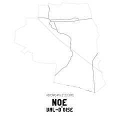 NOE Val-d'Oise. Minimalistic street map with black and white lines.