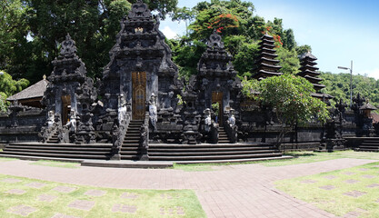 Traditional Balinese blackstone temple, Indonesia - 545491326