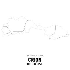 CRION Val-d'Oise. Minimalistic street map with black and white lines.