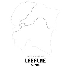 LABALME Somme. Minimalistic street map with black and white lines.