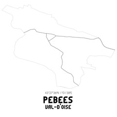 PEBEES Val-d'Oise. Minimalistic street map with black and white lines.