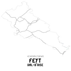 FEYT Val-d'Oise. Minimalistic street map with black and white lines.