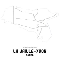 LA JAILLE-YVON Somme. Minimalistic street map with black and white lines.
