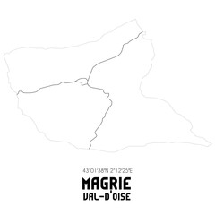 MAGRIE Val-d'Oise. Minimalistic street map with black and white lines.