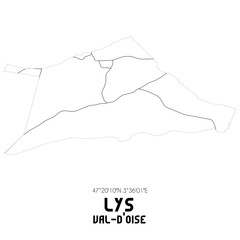 LYS Val-d'Oise. Minimalistic street map with black and white lines.