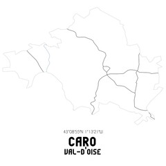 CARO Val-d'Oise. Minimalistic street map with black and white lines.