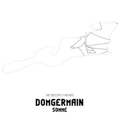 DOMGERMAIN Somme. Minimalistic street map with black and white lines.