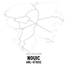 NOUIC Val-d'Oise. Minimalistic street map with black and white lines.