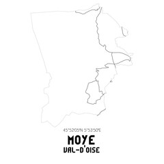 MOYE Val-d'Oise. Minimalistic street map with black and white lines.