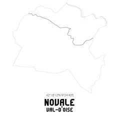 NOVALE Val-d'Oise. Minimalistic street map with black and white lines.