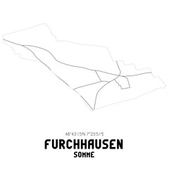 FURCHHAUSEN Somme. Minimalistic street map with black and white lines.