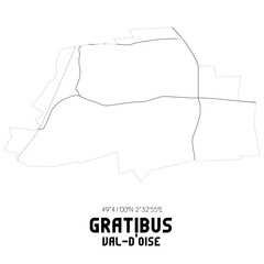 GRATIBUS Val-d'Oise. Minimalistic street map with black and white lines.