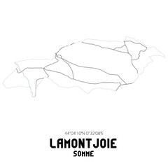 LAMONTJOIE Somme. Minimalistic street map with black and white lines.