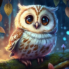 Obraz premium Fantasy owl from fairy tales.