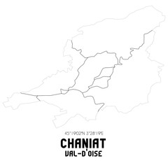 CHANIAT Val-d'Oise. Minimalistic street map with black and white lines.