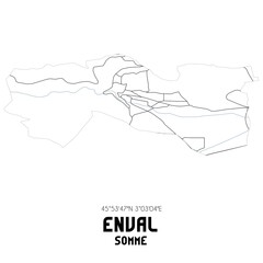 ENVAL Somme. Minimalistic street map with black and white lines.