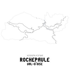 ROCHEPAULE Val-d'Oise. Minimalistic street map with black and white lines.