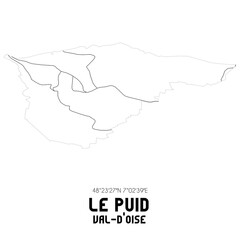 LE PUID Val-d'Oise. Minimalistic street map with black and white lines.