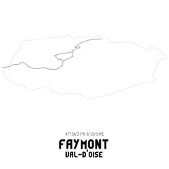 FAYMONT Val-d'Oise. Minimalistic street map with black and white lines.