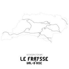 LE FRAYSSE Val-d'Oise. Minimalistic street map with black and white lines.