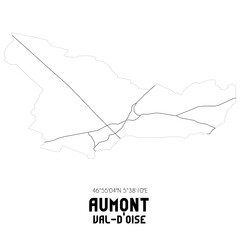 AUMONT Val-d'Oise. Minimalistic street map with black and white lines.