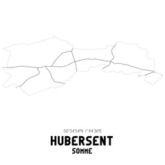 HUBERSENT Somme. Minimalistic street map with black and white lines.