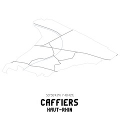 CAFFIERS Haut-Rhin. Minimalistic street map with black and white lines.