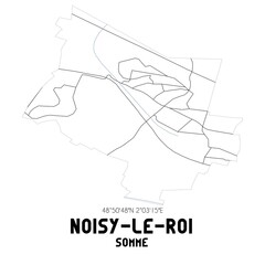 NOISY-LE-ROI Somme. Minimalistic street map with black and white lines.