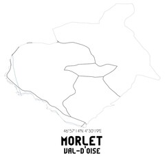 MORLET Val-d'Oise. Minimalistic street map with black and white lines.