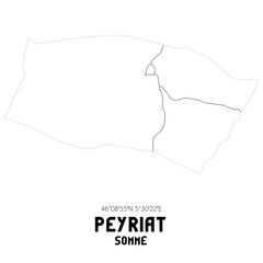 PEYRIAT Somme. Minimalistic street map with black and white lines.