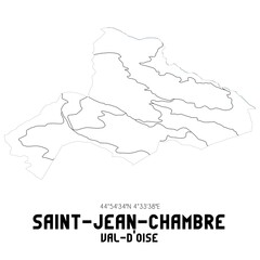 SAINT-JEAN-CHAMBRE Val-d'Oise. Minimalistic street map with black and white lines.