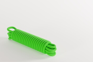 Climbing rope on a light background. Climbing concept, safety when climbing. 3D render, 3D illustration.