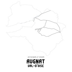 AUGNAT Val-d'Oise. Minimalistic street map with black and white lines.