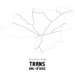 TRANS Val-d'Oise. Minimalistic street map with black and white lines.