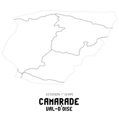 CAMARADE Val-d'Oise. Minimalistic street map with black and white lines.