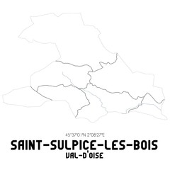 SAINT-SULPICE-LES-BOIS Val-d'Oise. Minimalistic street map with black and white lines.